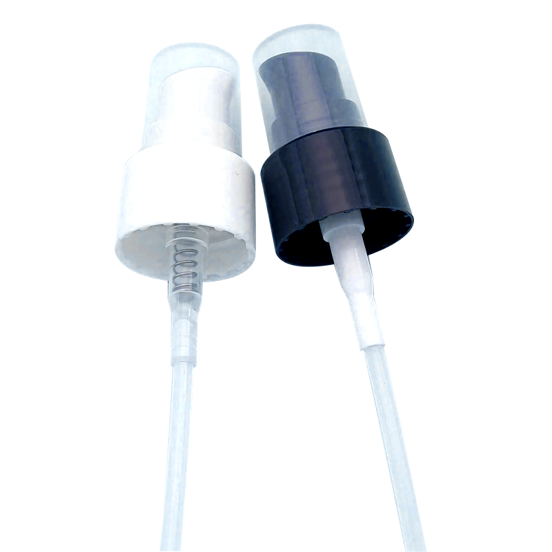 24/410 Plastic lotion crème pomp wit zwart met PP -deksel